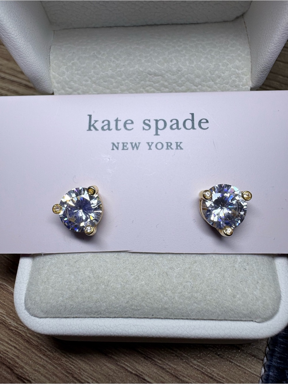 kate spade ♠️ Gold-Tone Clear Crystal Stud Earrings